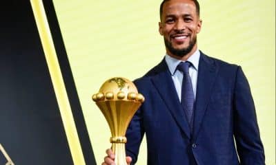William Troost-Ekong posing with the AFCON title during the AFCON 2027 draw in Egypt on Tuesday, May 19.