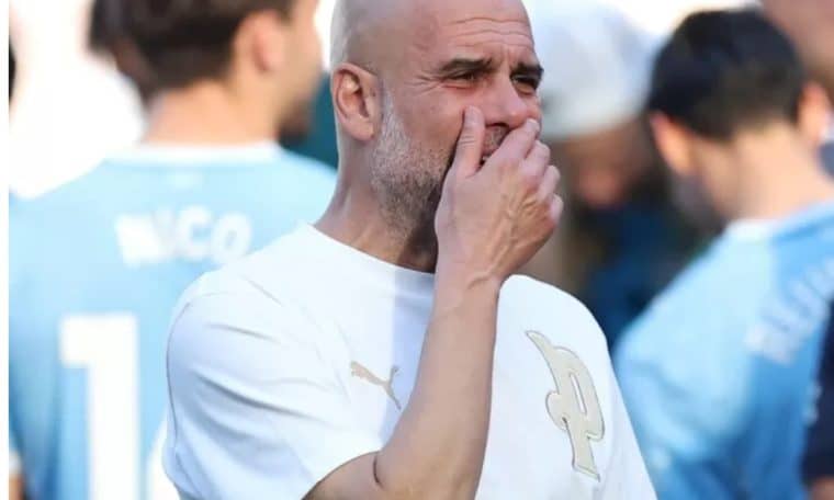 Pep Guardiola emotional as he says his farewell to Manchester City fans on Sunday, May 24, 2026.