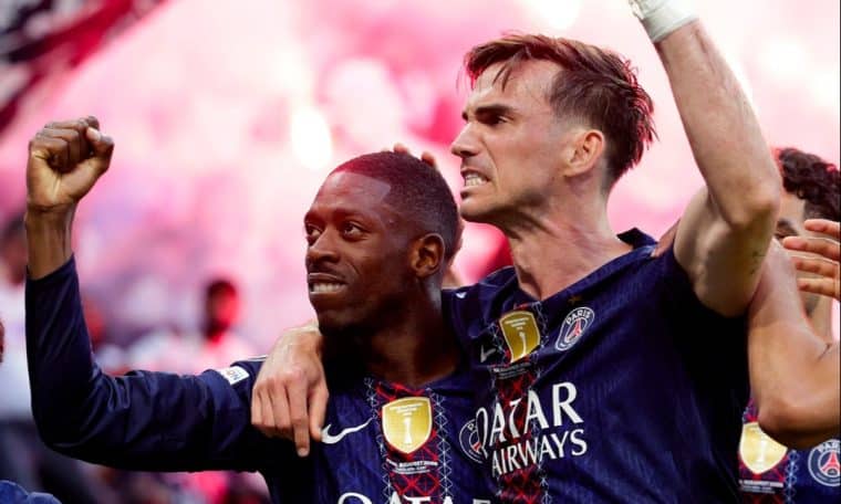 PSG Players celebrate in the 2026 Champions League Final