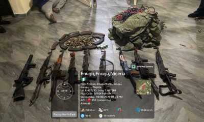 Weapons recovered by security operatives from ESN armouries