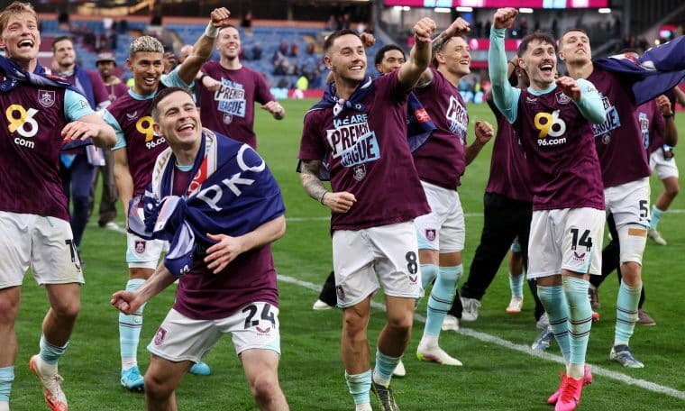 File photo of Burnley players celebrating their promotion to the Premier League during the 2024-2025 season.
