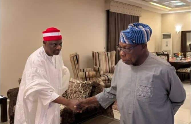 Former Presidential candidate, Rabiu Kwankwaso and Ex-president, Olusegun Obasanjo