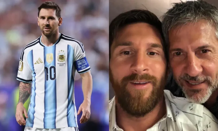 Lionel Messi and his father, Jorge Messi.