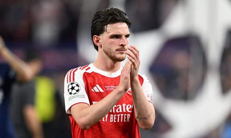 Arsenal defender, Declan Rice after the Champions League final on Saturday, May 30.