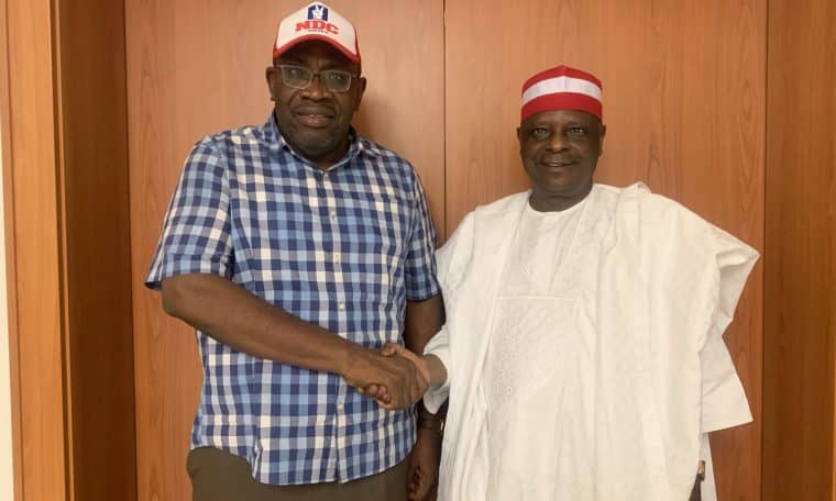 NDC National Leader, Seriake Dickson and the party's Vice Presidential Candidate, Rabiu Kwankwaso