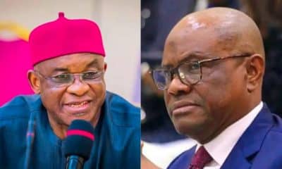 L-R ADC Chieftain, David Mark and FCT Minister, Nyesom Wike