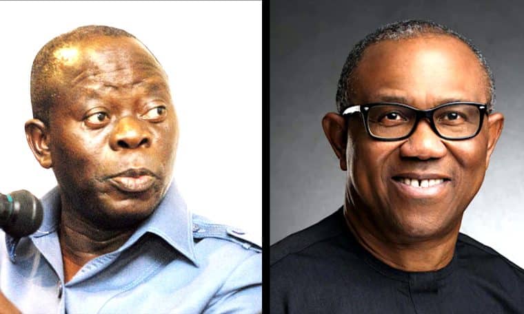 L-R Adams Oshiomhole and Former Presidential Candidate, Peter Obi