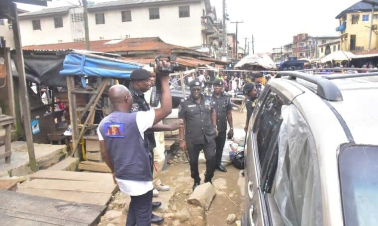 Police visit scene of Lagos explosion