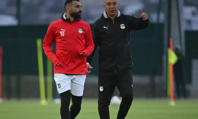 Mohamed Salah and Egypt head coach Hossam Hassan
