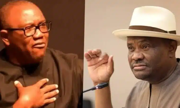 NDC Presidential Candidate, Peter Obi and FCT Minister, Nyesom Wike
