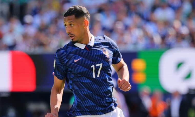 William Saliba in action for France during the 2026 FIFA World Cup.