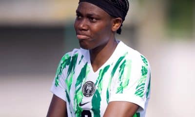 Asisat Oshoala celebrates after scoring against Senegal on Friday, June 5.