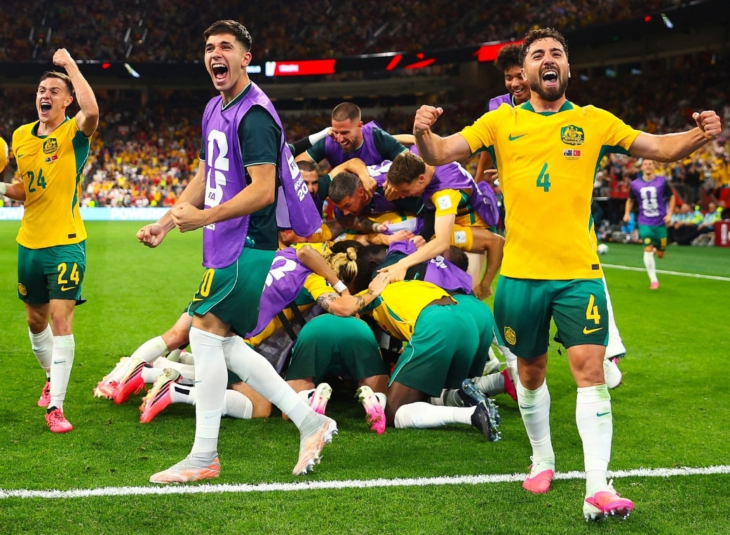 Scotland players celebrate their win over Haiti during their 2026 World Cup.