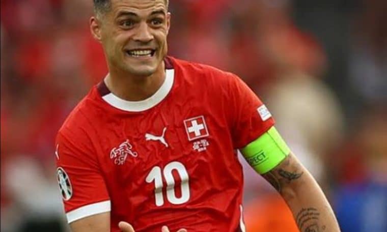 Granit Xhaka in action for Switzerland.