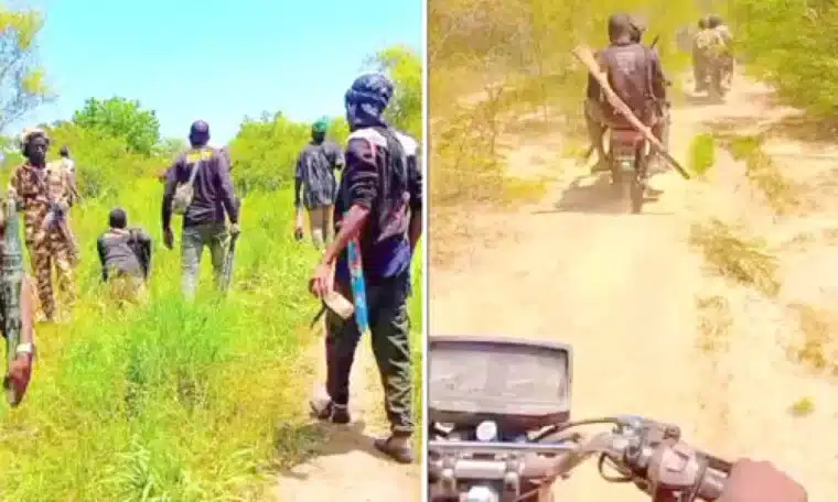 Troops of Operation HADIN KAI (OPHK) of the Nigerian Army with members of the Civilian Joint Task Force during the rescue operation yesterday
