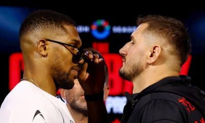 Anthony Joshua and Kristian Prenga ahead of their July clash.