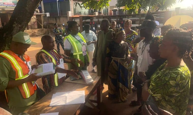 Voters at polling unit in Ekiti