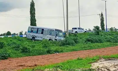 A scene of an accident involving Rivers United players and officials.
