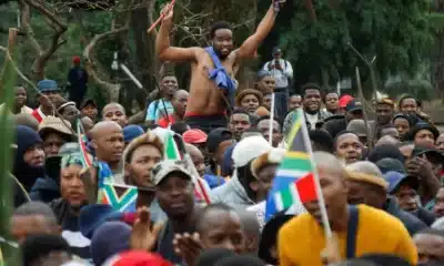 South Africa Anti-immigration protesters. Photo: BBC