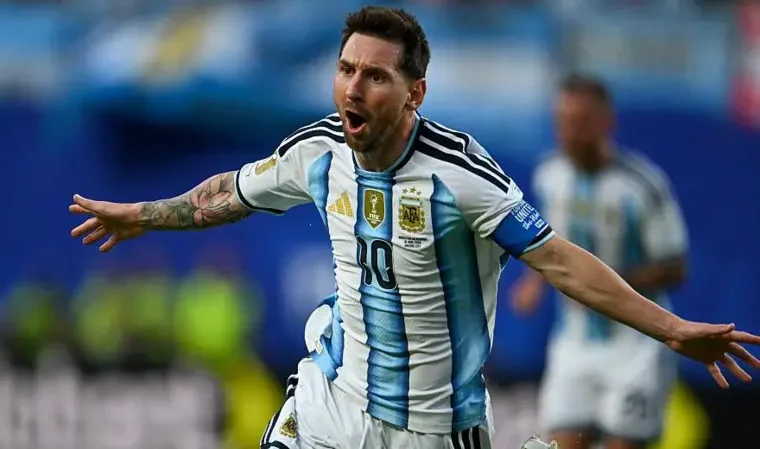 Lionel Messi celebrates a goal at the 2026 FIFA World Cup.