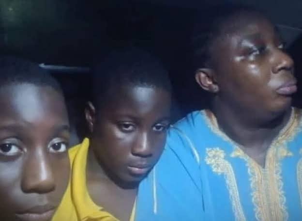 Mrs Olaide Busayo Adegoke John-Paul and her 12-year-old twin sons, Peter and Paul.