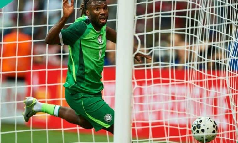 Terem Moffi in action against Poland.