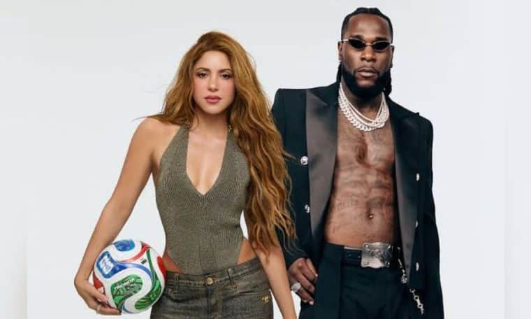 Shakira and Burna Boy's 2026 FIFA World Cup poster.
