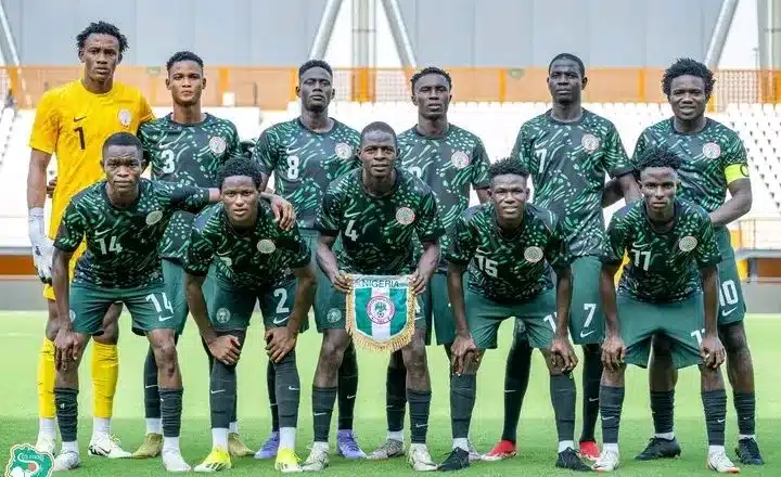 File photo of Flying Eagles of Nigeria players.