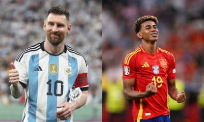 Lionel Messi and Lamine Yamal