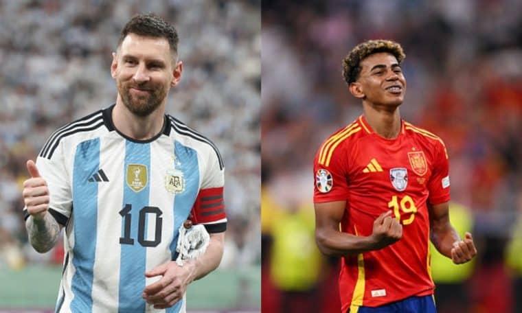 Lionel Messi and Lamine Yamal