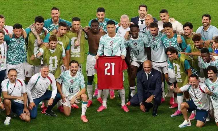 Portugal national team honours late Diogo Jota after their win over Croatia at the 2026 FIFA World Cup.