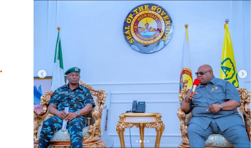 IGP Tunji Disu during a visit to Osun State Governor Ademola Adeleke