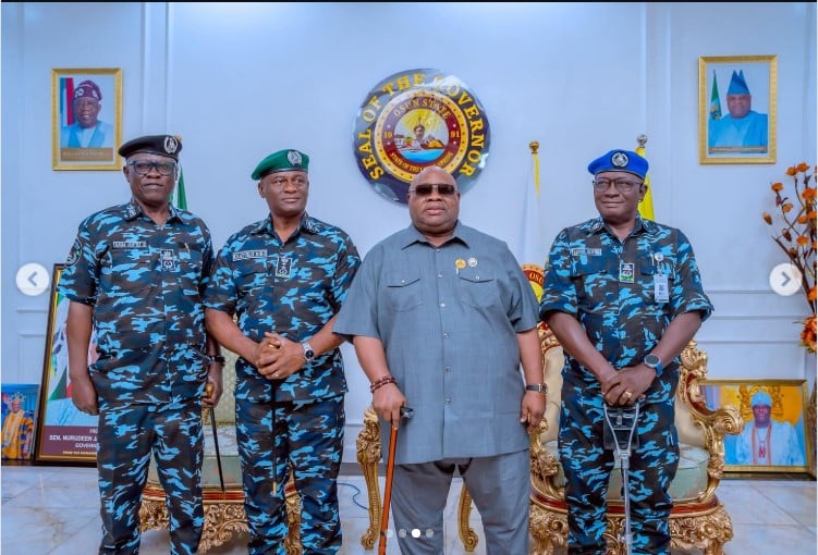 IGP Tunji Disu during a visit to Osun State Governor Ademola Adeleke