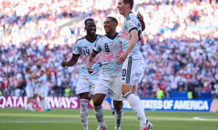 Belgium players celebrating. Photo- NBC News