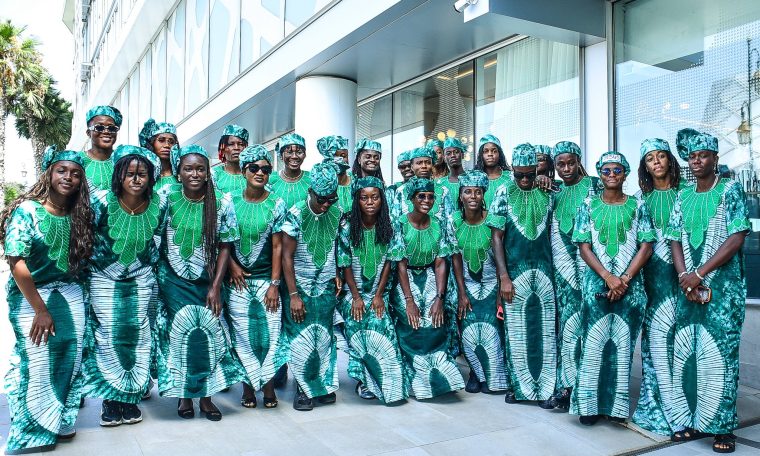 Super Falcons of Nigeria players' group picture after arriving in Rabat ahead of the 2026 FIFA World Cup.