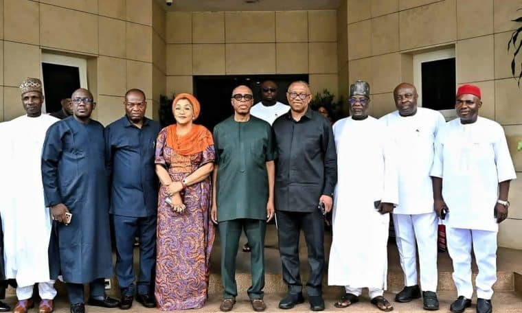 Peter Obi visits Rotimi Amaechi over mother's death.