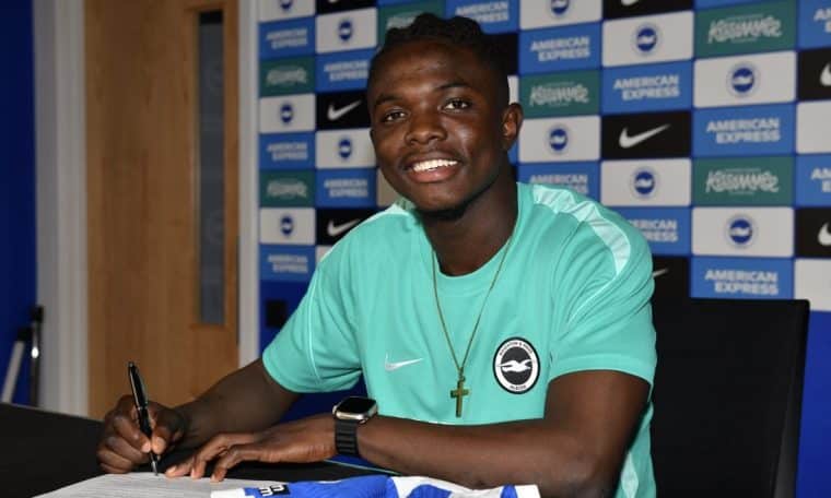 Zadok Yohanna during his unveiling as a Brighton player.