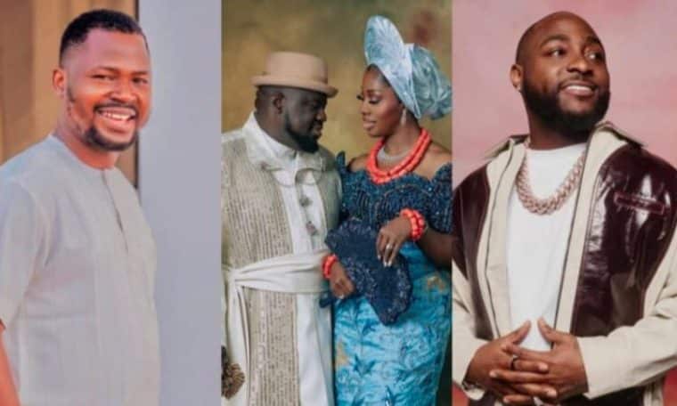 L-R Ovie Success, Soso Soberekan, Wife and Davido