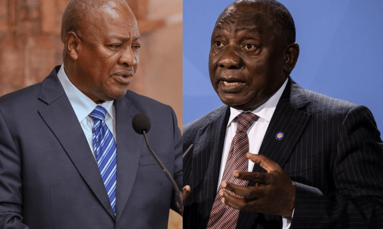 Ghana President John Mahama and South African President Cyril Ramaphosa