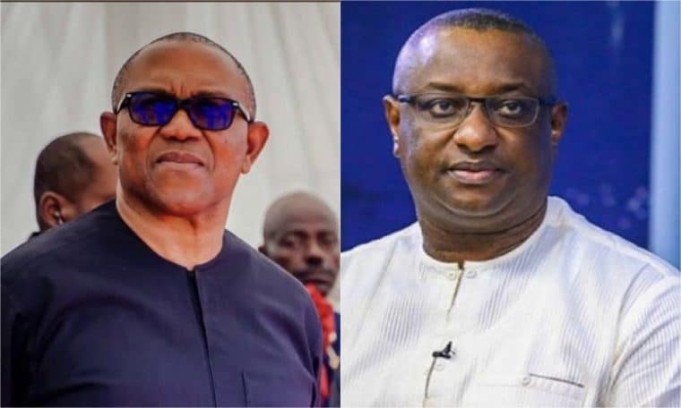 L-R: NDC Presidential Candidate, Peter Obi and Minister Festus Keyamo