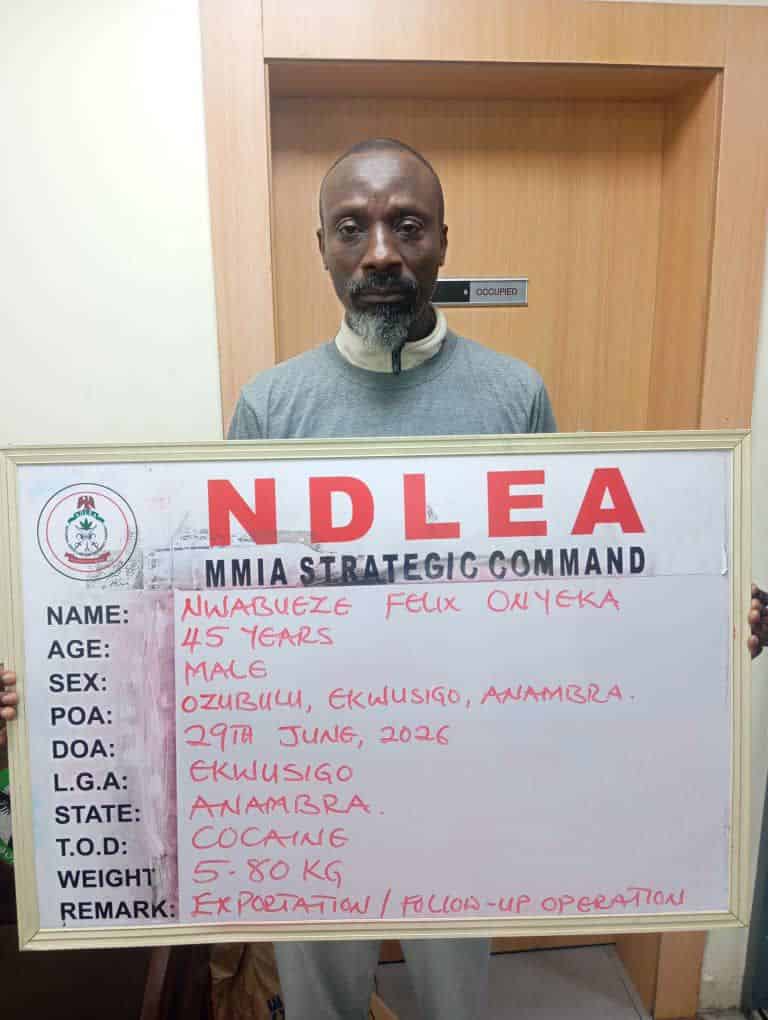 NDLEA Arrests Nigerian-British Grandma Smuggling 13kg Cocaine In Plantain Peels