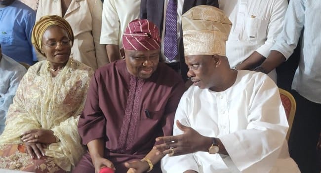 Ogun APC Candidate Solomon Adeola and former Governor Ibikunle Amosun
