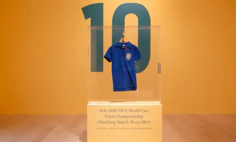 The auctioned Pele's World Cup shirt.