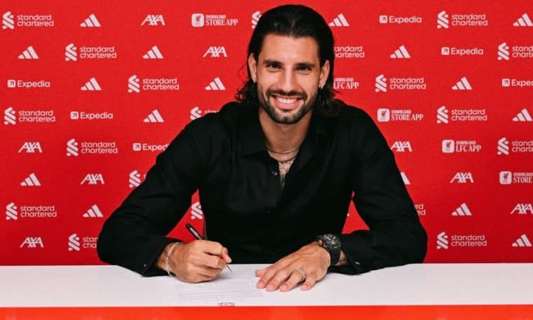 Dominik Szoboszlai after signing a new deal with Liverpool on Friday, July 17.
