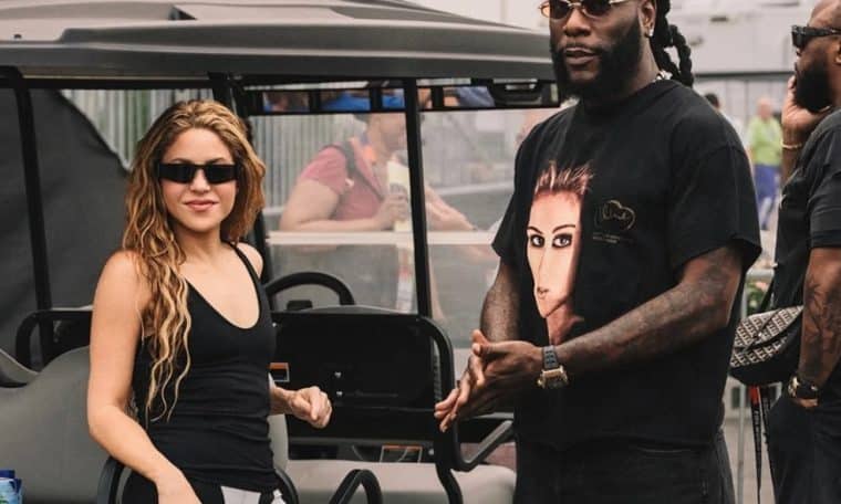 Shakira and Burna Boy ahead of their World Cup half-time show performance.