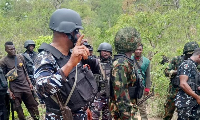 Security operatives during rescue operation in Plateau State