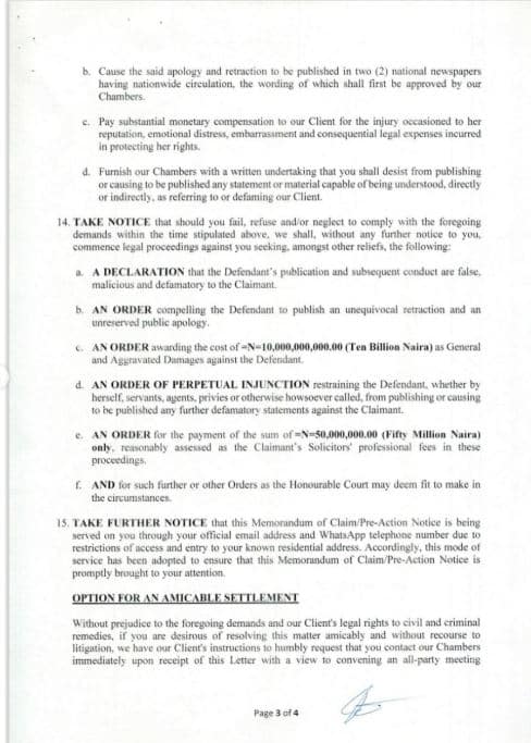 Sophia Momodu Takes Legal Action Against Caroline Hutchings, Demands Public Apology, ₦10 Billion Damages