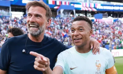 Jurgen Klopp and Kylian Mbappe at the 2026 FIFA World Cup.