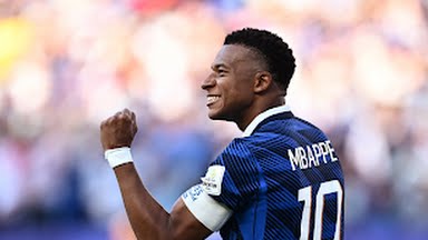 Kylian Mbappe celebrates his goal against Paraguay at the 2026 FIFA World Cup.