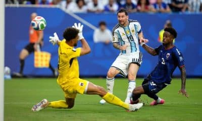 Lionel Messi in action against Cape Verde at the 2026 FIFA World Cup.